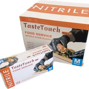 TasteTouch Black Nitrile Exam Gloves