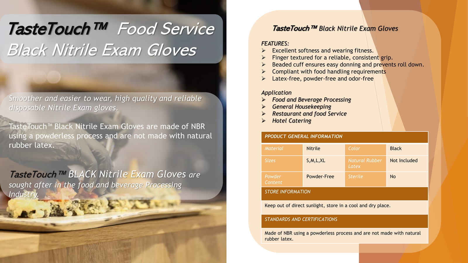 TasteTouch Black Nitrile Exam Gloves - Image 3